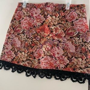 Topshop A-line mini skirt with crochet detail.